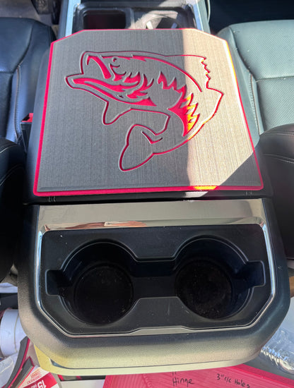 2022-2026 FORD F250/350 FULL CONSOLE RUGGED FOAM TOPPER (Grey/Red Bass)